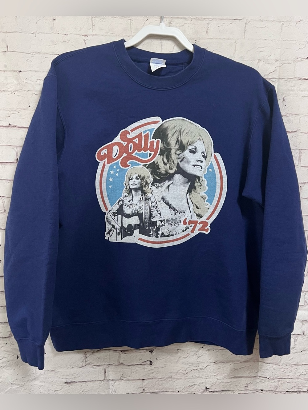 VTG Dolly Parton Large Sweatshirt Concert Tour ‘72 Navy Ring Spun Fan Favorite